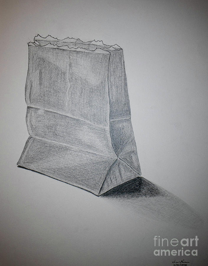 The Lunch Bag Drawing by Nicole Robles