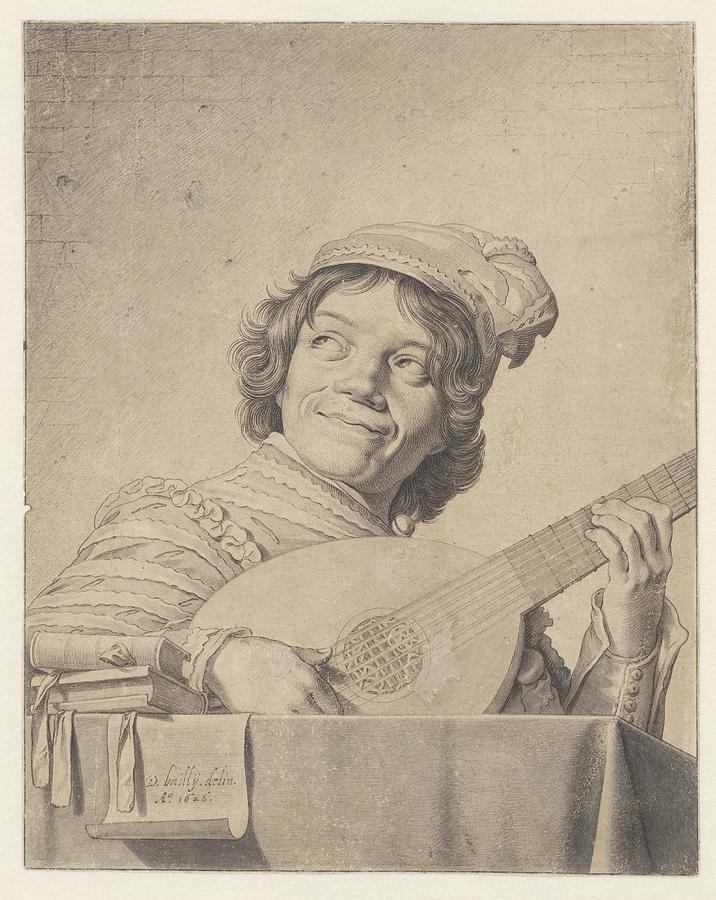 The Lute Player, David Bailly, after Frans Hals, 1626 Painting by MotionAge Designs