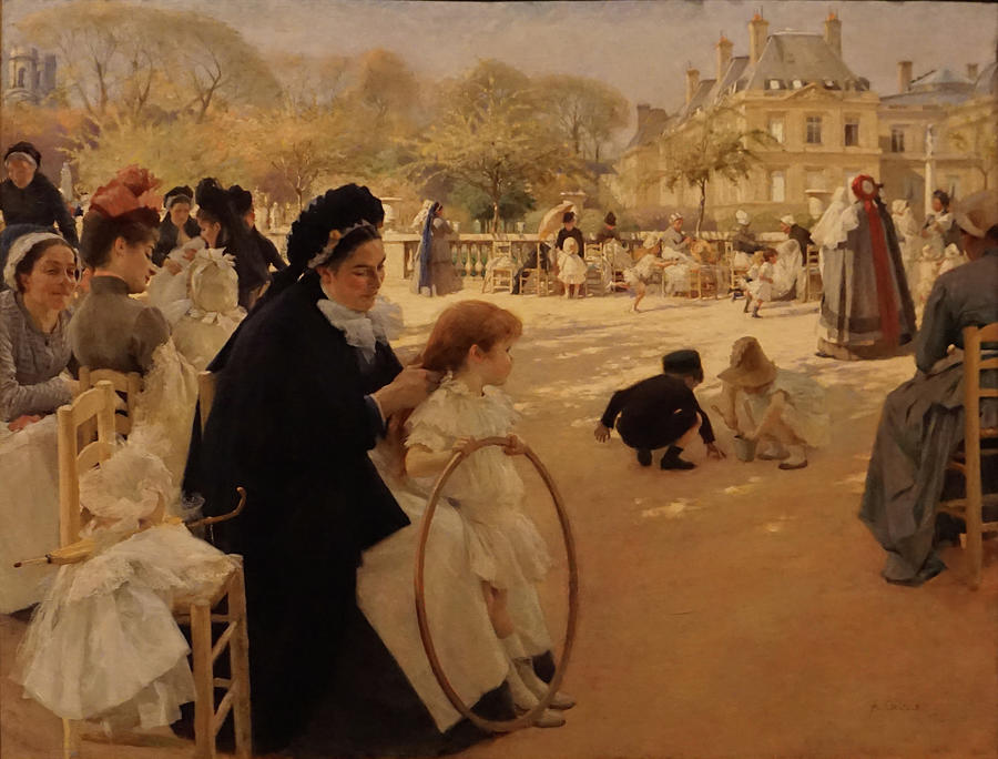 The Luxenbourg Gardens Paris Painting by Albert Edelfelt