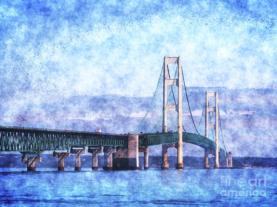 The Mackinac Bridge Digital Art by Phil Perkins