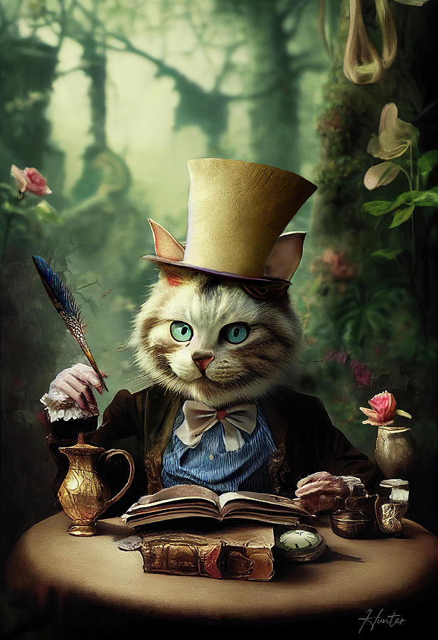 The Mad Hatter Cheshire Cat Digital Art by Brandon Hunter - Fine Art ...