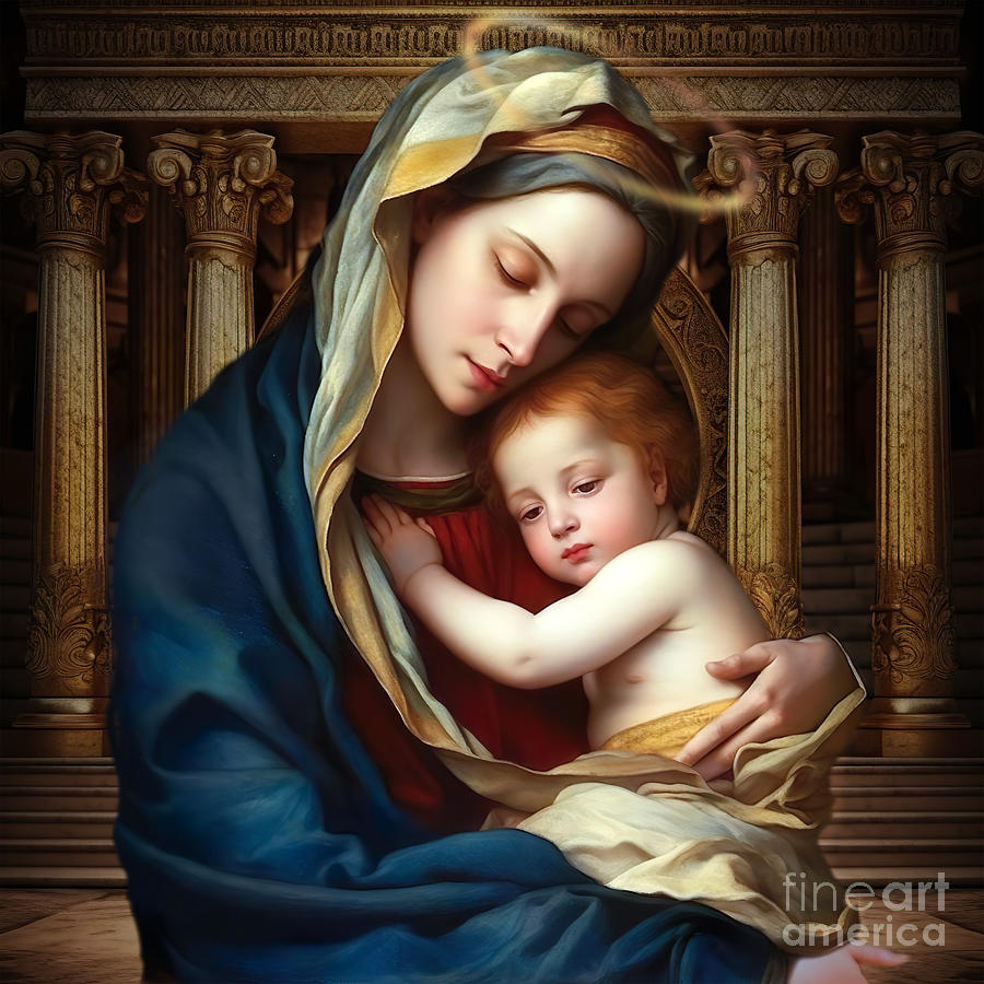 Madonna Painting -  The Madonna and Child 6 by Mark Ashkenazi