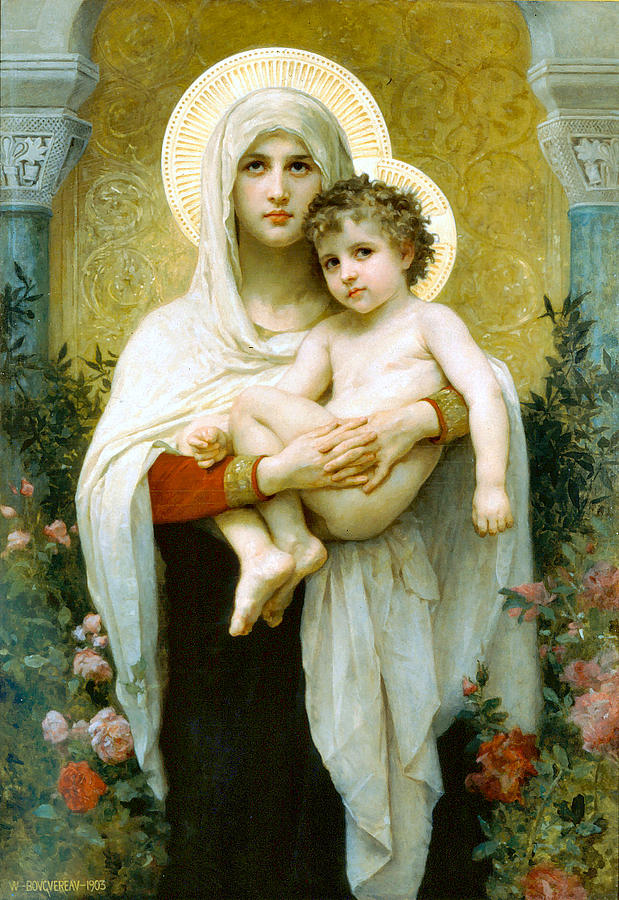 Madonna Digital Art - The Madonna of the Roses by William Bouguereau