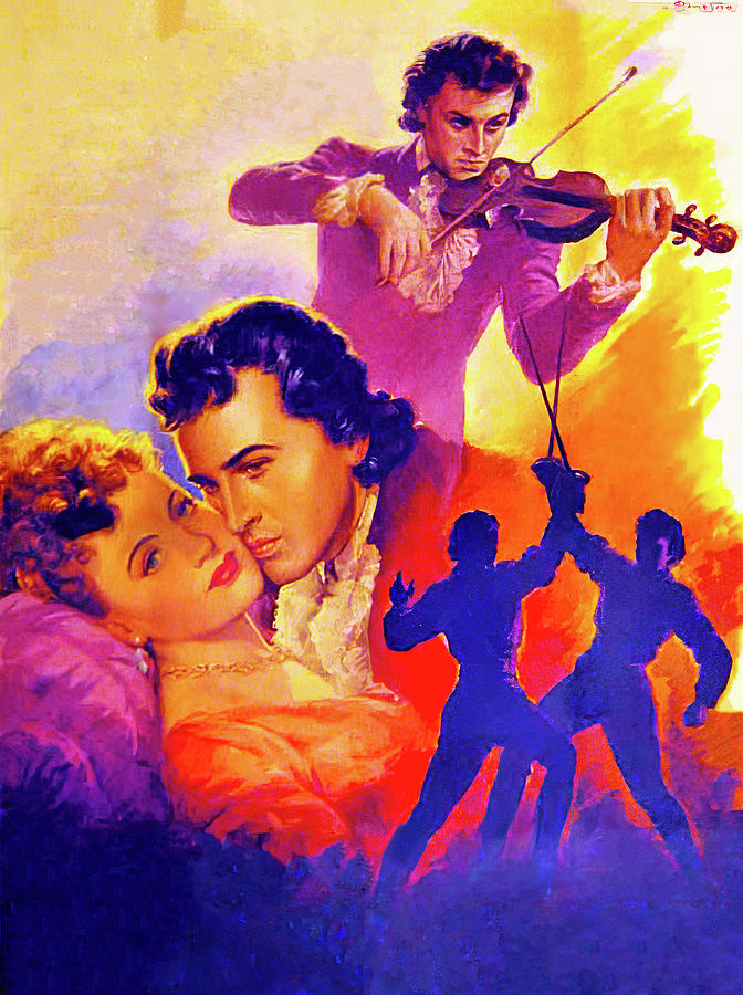 The Magic Bow, 1946,movie poster paintin by Anselmo Ballester Painting by Stars on Art