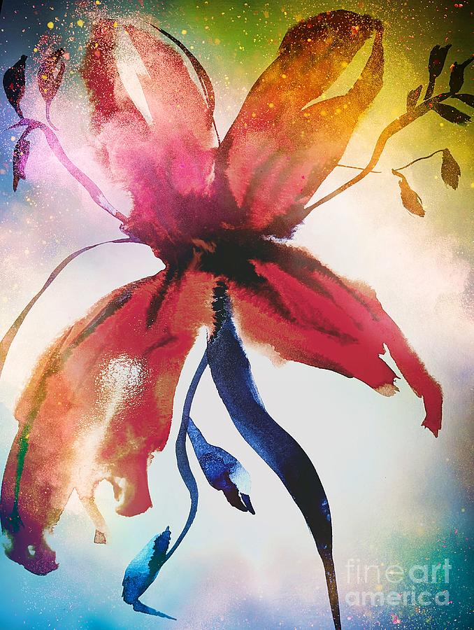 The Magic Flower Mixed Media by Claudia Zahnd-Prezioso