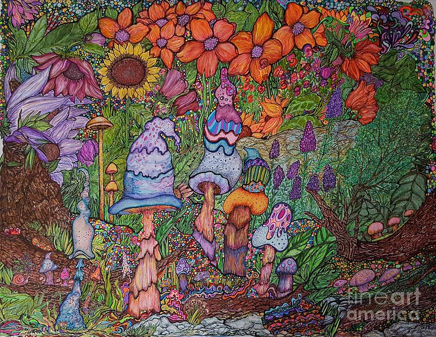 The Magic Garden Drawing By Sherry Dellaria Mcgrath
