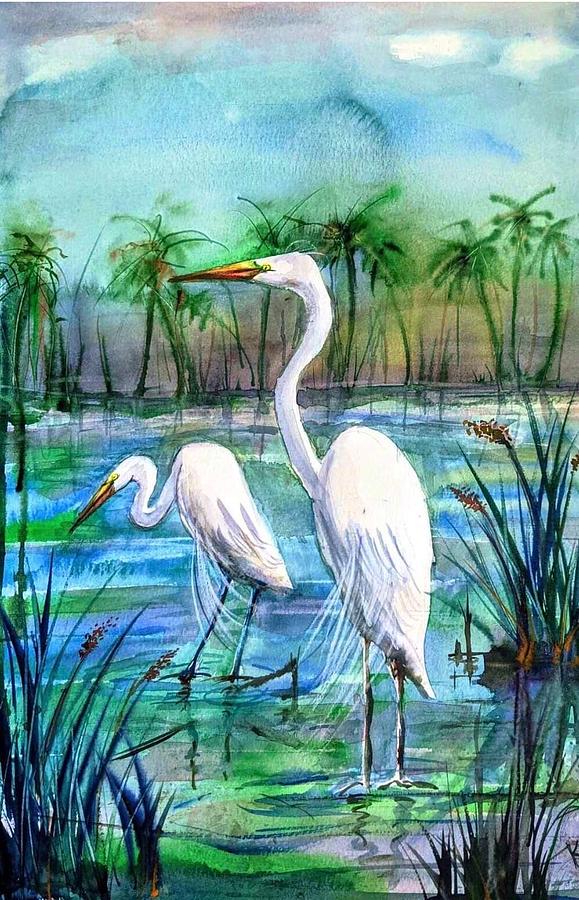 The magic pond Painting by Katerina Kovatcheva