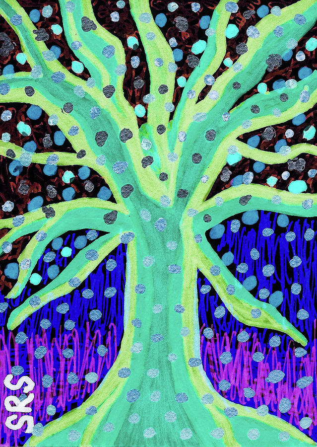 The Magic Tree of Wonderland Drawing by Susan Schanerman