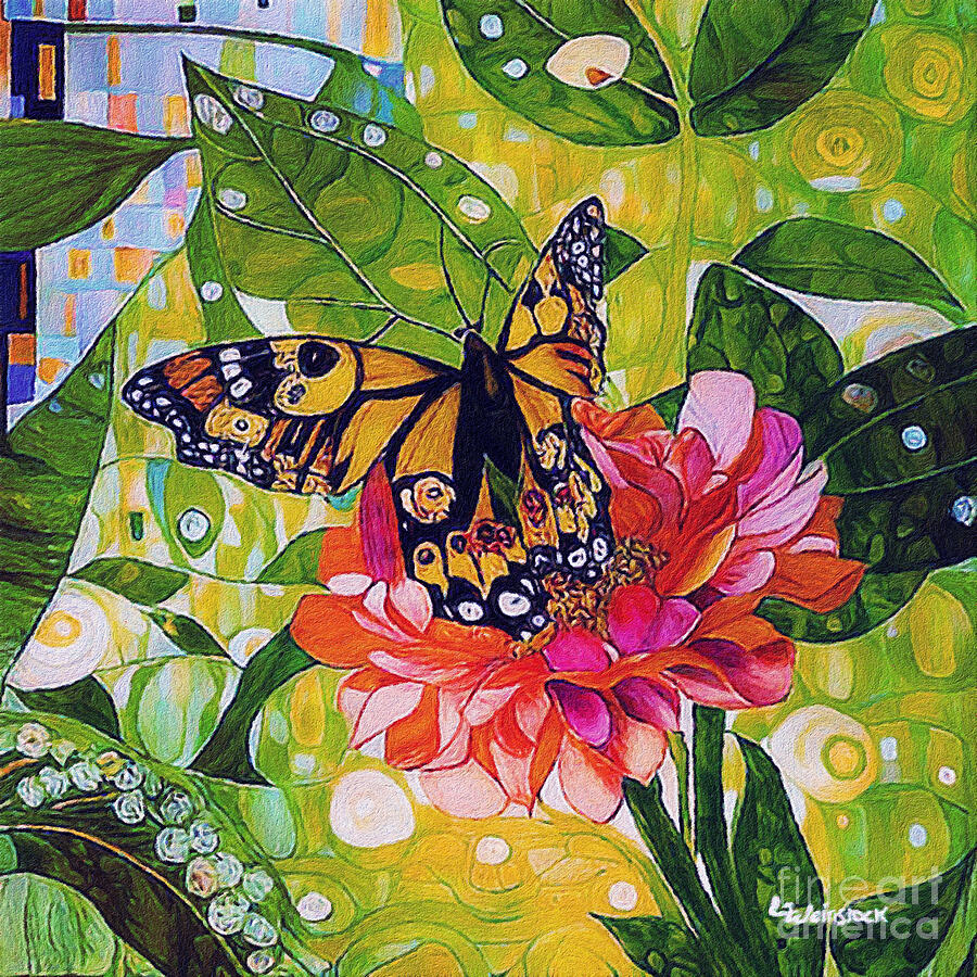 The Magical Monarch  Painting by Linda Weinstock