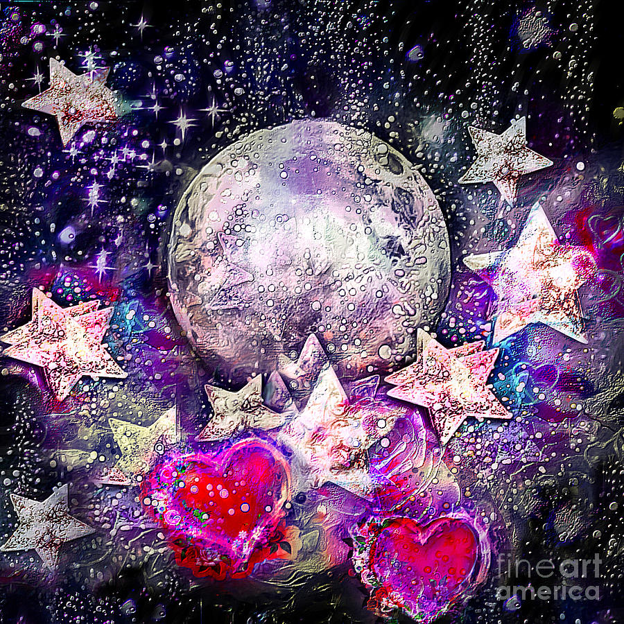 Space Digital Art - The Magical Moon by BelleAme Sommers