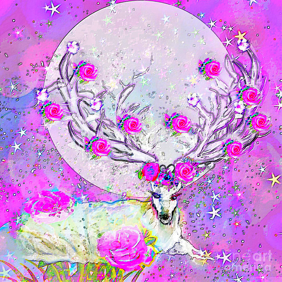 The Magical Stag Digital Art by BelleAme Sommers
