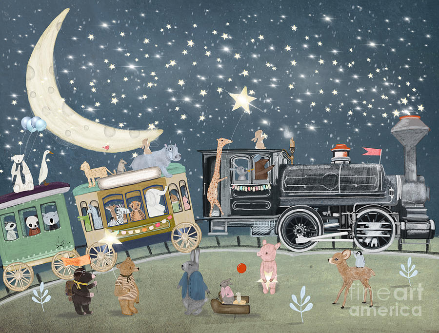 Childrens Painting - The Magical Star Train by Bri Buckley