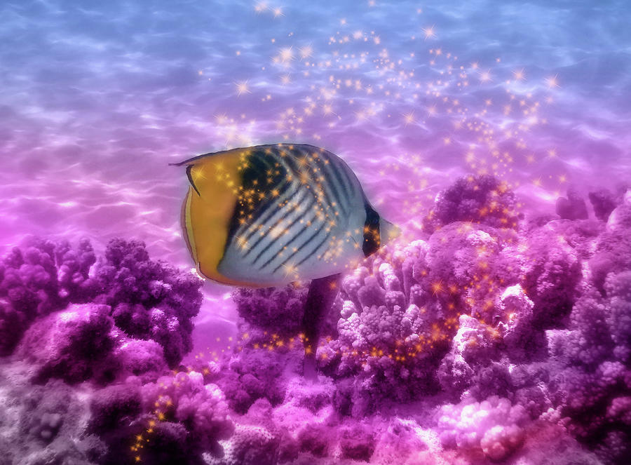 The Magical Threadfin Butterflyfish Mixed Media by Johanna Hurmerinta
