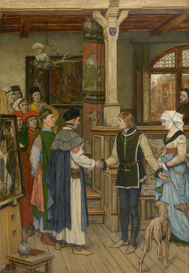 The Magistrates Visit the Workshop of Jan van Eyck Painting by Albrecht ...