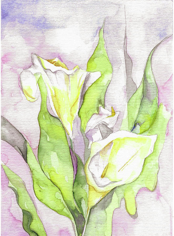 The Magnificent Calla Lilies Painting by Shreya Sen