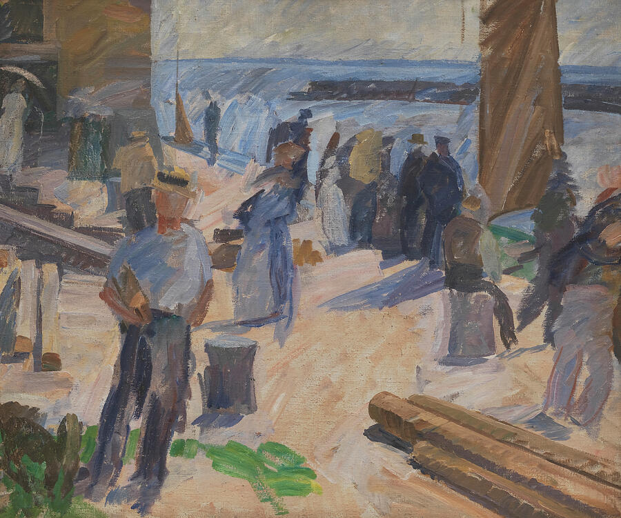 The mail boat is coming by Edvard Weie Painting by The Luxury Art Collection The mail boat is coming by Edvard Weie Painting by The Luxury Art Collection