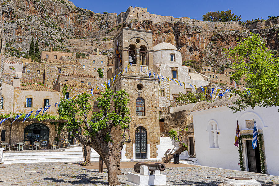 The main square in Monemvasia Photograph by Thomas Roche