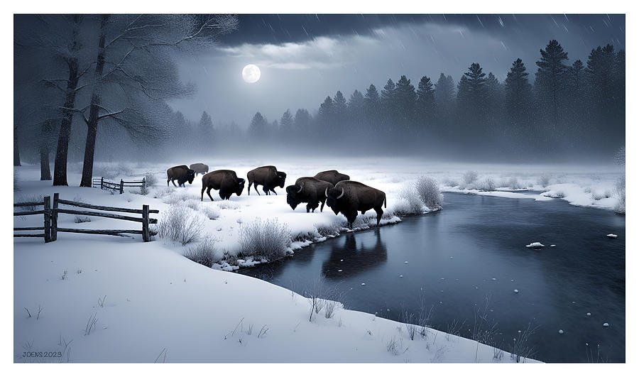 The Majestic American Bison Digital Art by Greg Joens