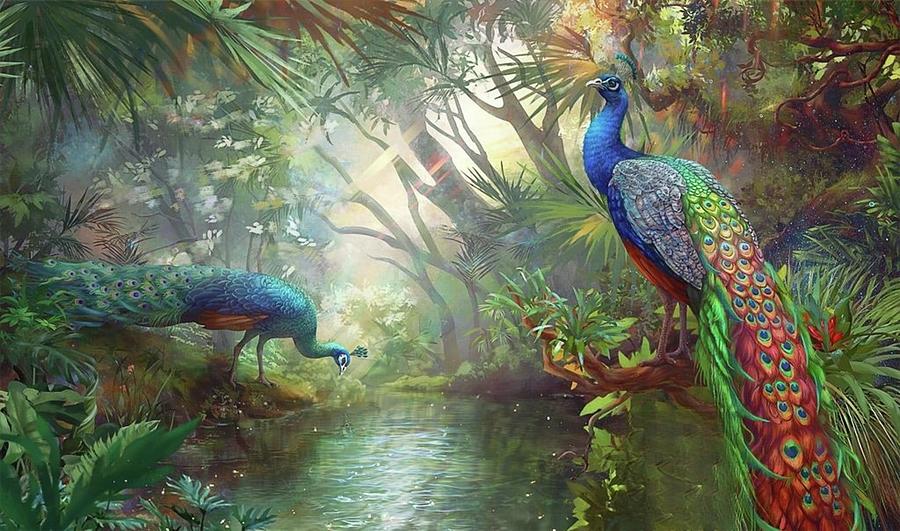 The Majestic Beauty of the Peacock Digital Art by Mery Kresnauli - Fine ...