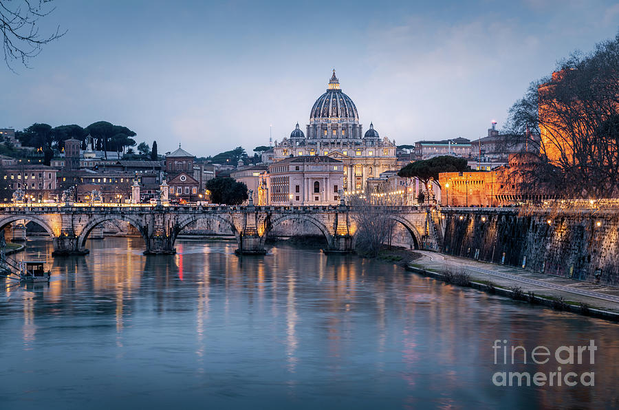 Architecture Photograph - The Majestic Tiber, Rome, Italy Cropped by Liesl Walsh