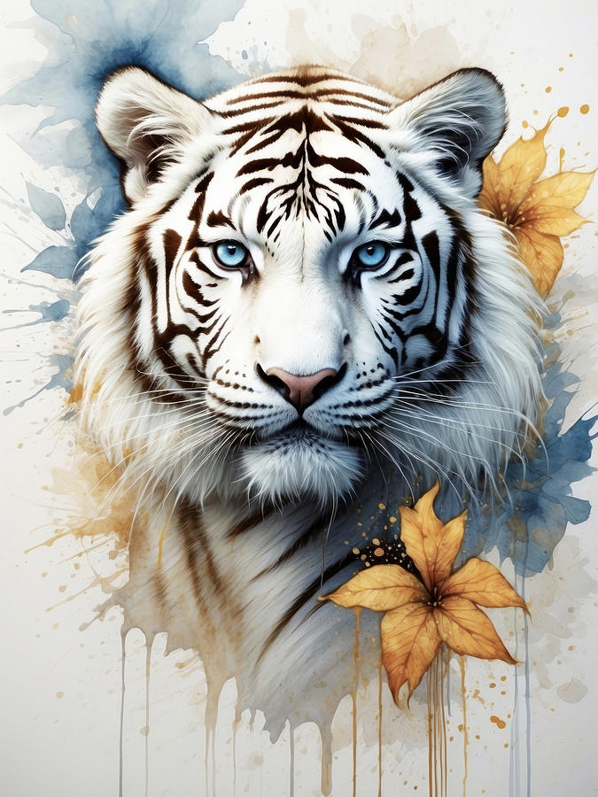 The Majesty of White Tiger Digital Art by Ashira Creations - Fine Art America