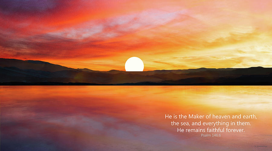 The Maker Christian Art Psalm 146.6 Painting by Sharon Cummings