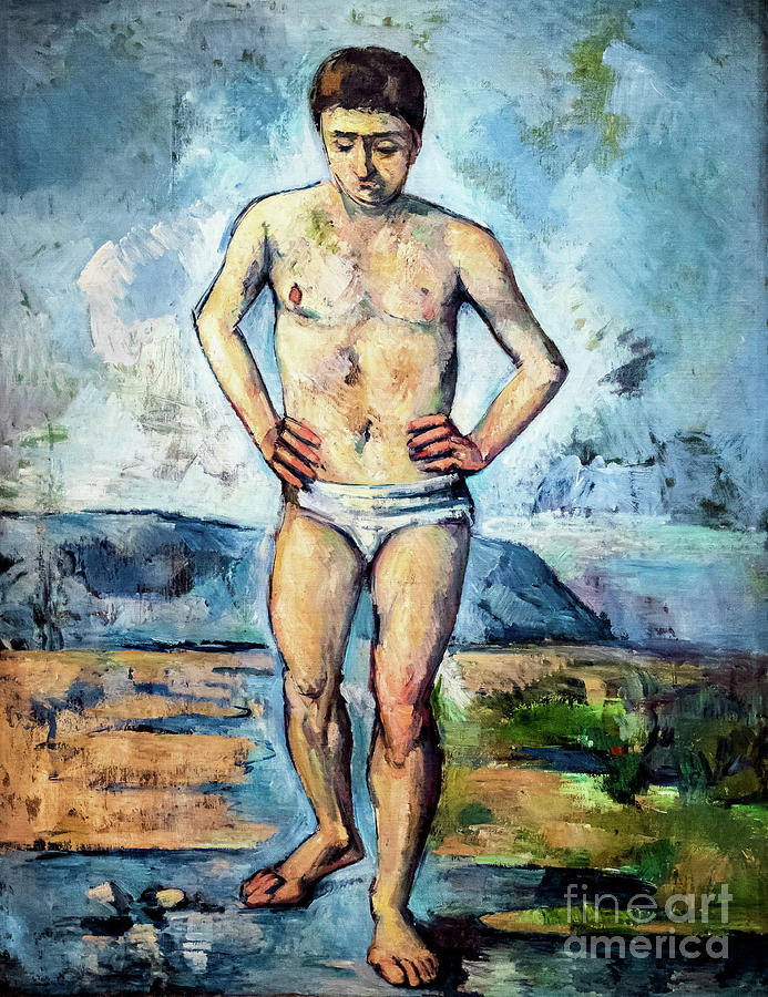 The Male Bather by Paul Cezanne Painting by Paul Cezanne
