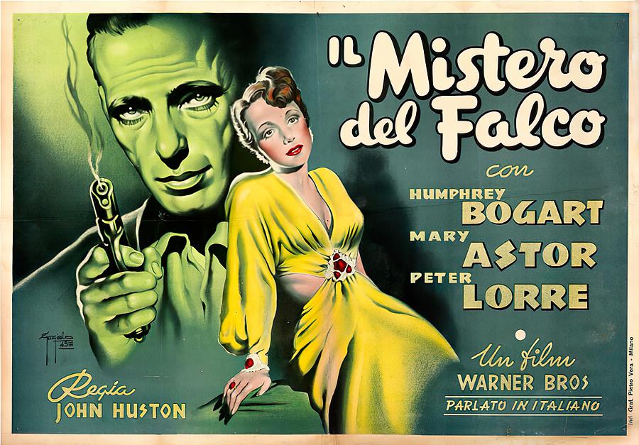 The Maltese Falcon, 1945 - art by Sergio Gargiulo Mixed Media by Movie World Posters