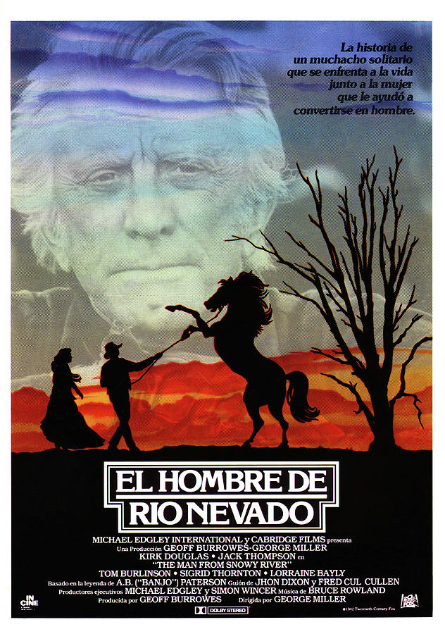 Kirk Douglas Mixed Media - The Man From Snowy River, 1982 by Movie World Posters