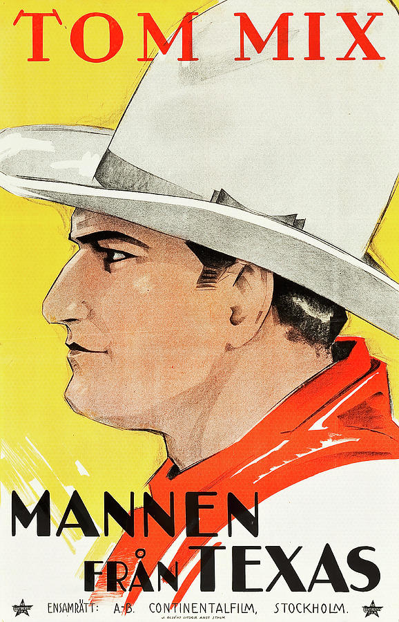 Vintage Mixed Media - The Man From Texas, 1915 - art by Eric Rohman by Movie World Posters