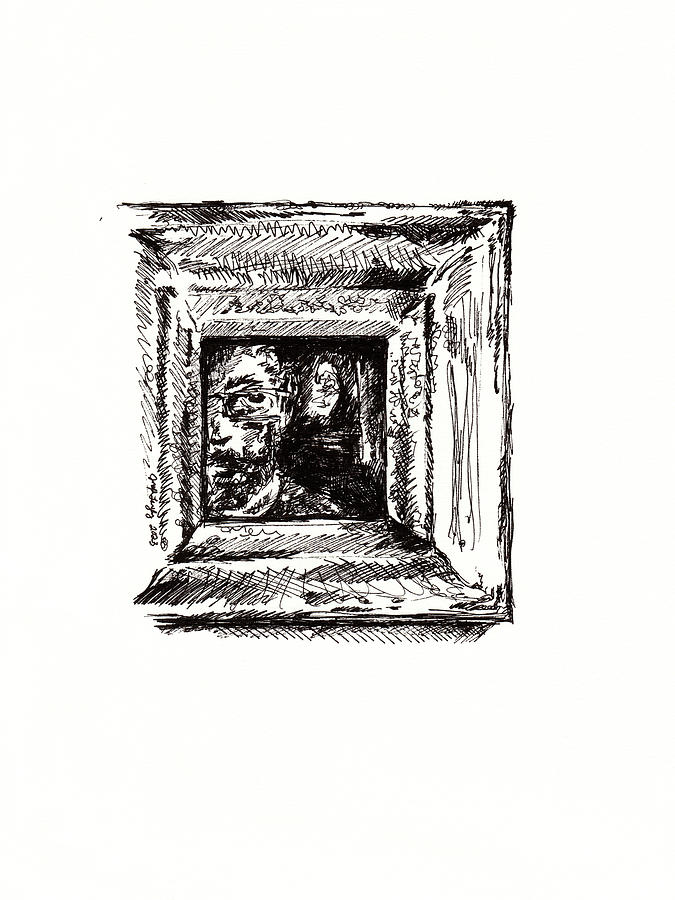 The Man In The Mirror Drawing by Joseph A Langley The Man In The Mirror Drawing by Joseph A Langley