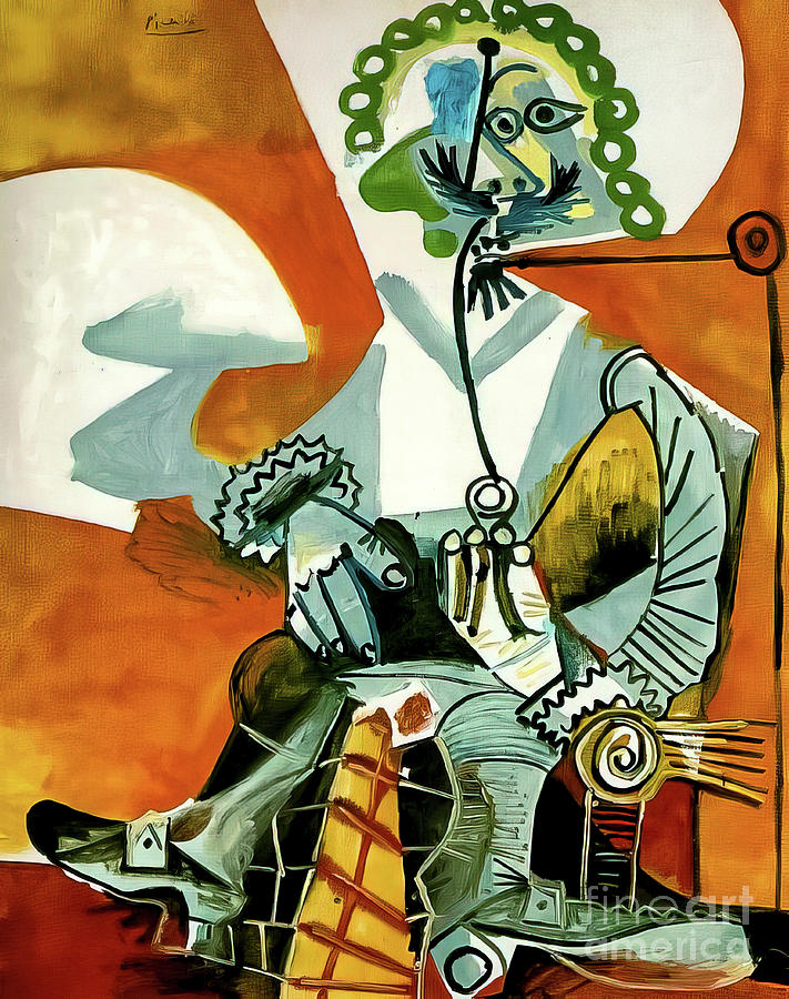 The Man With a Pipe by Pablo Picasso 1968 Painting by Pablo Picasso
