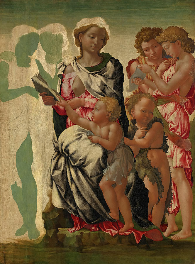 Michelangelo Painting - The Manchester Madonna, 1497 by Michelangelo