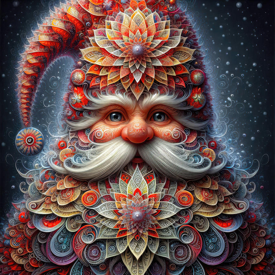 The Mandala Master of Yuletide Lore Digital Art by Bill and Linda Tiepelman - Pixels