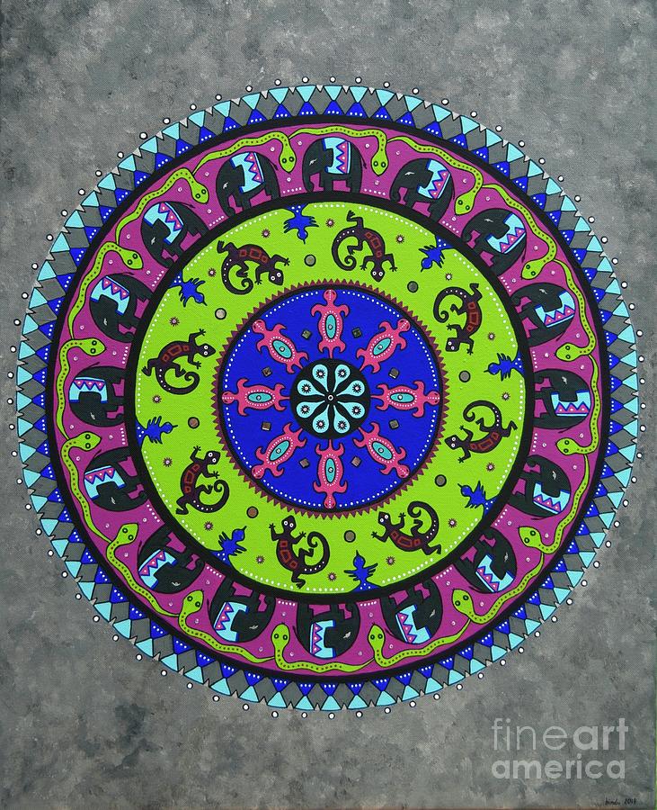The Mandala of Evolution Painting by Bindu Viswanathan