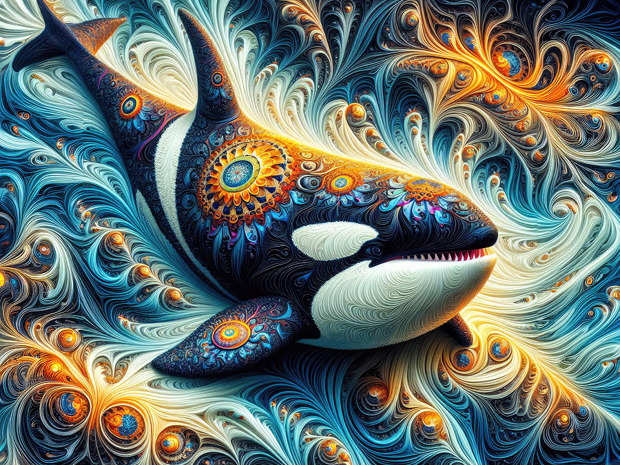 The Mandala Orca of the Abyssal Whorls Photograph by Bill and Linda Tiepelman