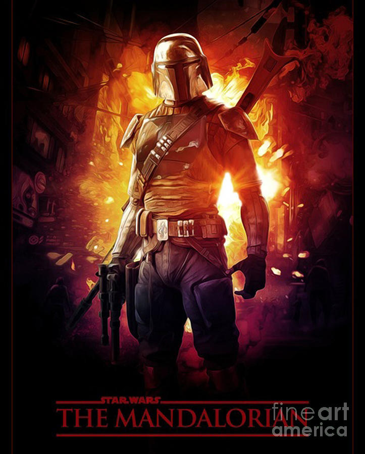 The Mandalorian Fire Poster Digital Art by Jemmy Grey