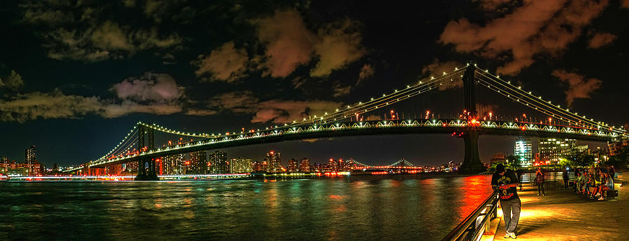 The  Manhattan Bridge at Night Photograph by Nick Zelinsky Jr