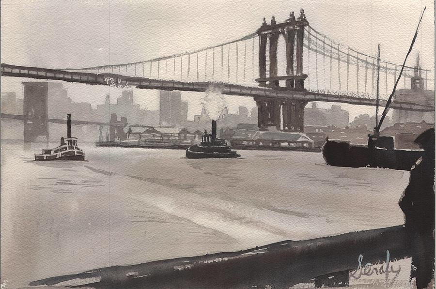 The Manhattan Bridge Painting by Scott Serafy