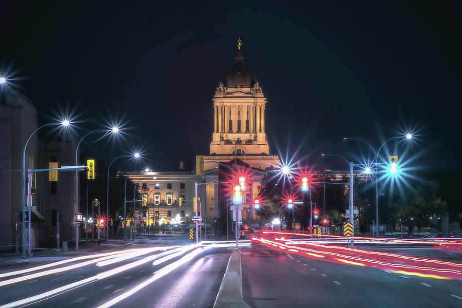 The Manitoba Legislature Building at night Photograph by Jay Smith
