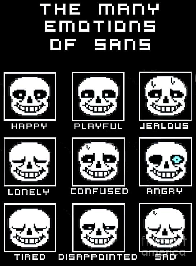 The Many Emotions Of Sans Undertale Painting by Finley Lewis - Pixels