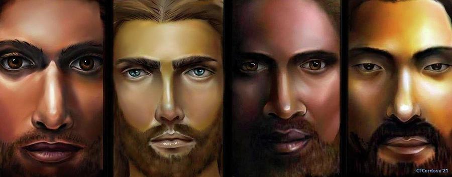The Many Faces of Lord Jesus Digital Art by Carmen Cordova