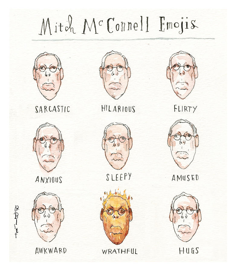 The Many Faces of Mitch McConnell Painting by Barry Blitt