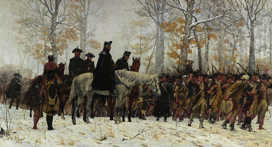 George Washington Painting - The March to Valley Forge, Dec 19, 1777 by William Trego