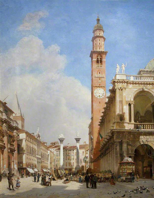 The Market Place, Vicenza Painting by John OConnor