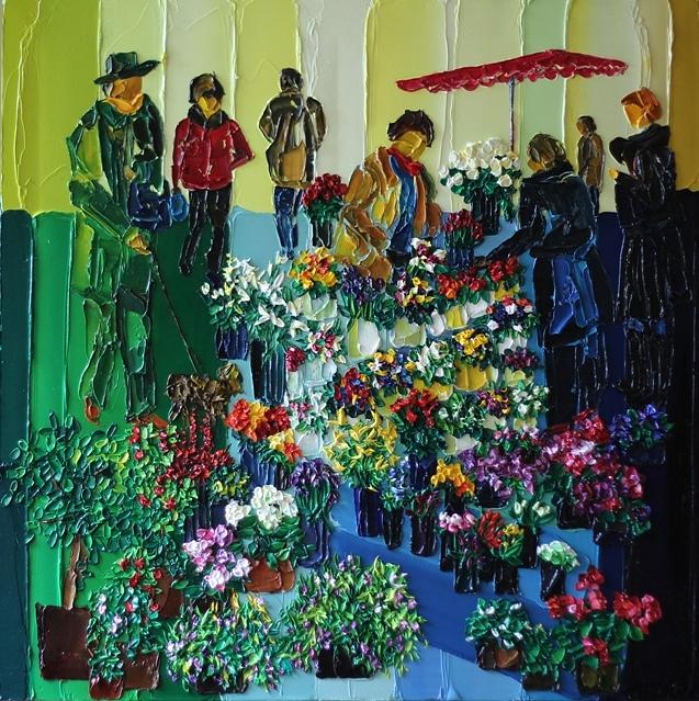 The Market Painting by Valerie Catoire