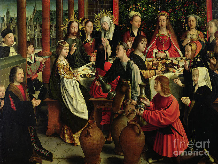 The Marriage Feast At Cana by Gerard David Painting by Gerard David