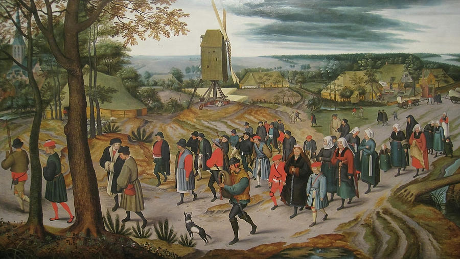 Vintage Painting - The Marriage Procession by Pieter Brueghel the Younger
