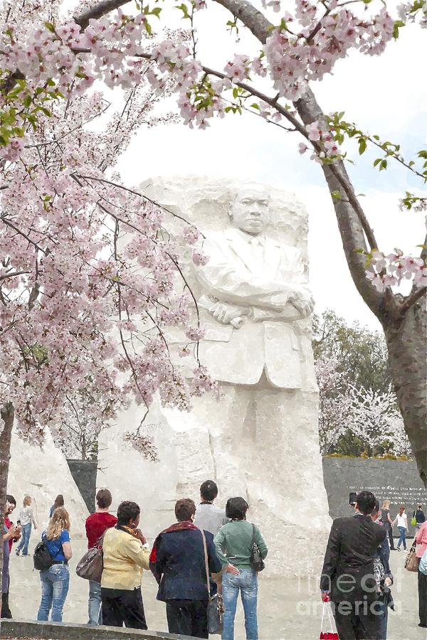 The Martin Luther King Jr. Memorial at its first cherry blossom season in Washington DC USA Photograph by William Kuta