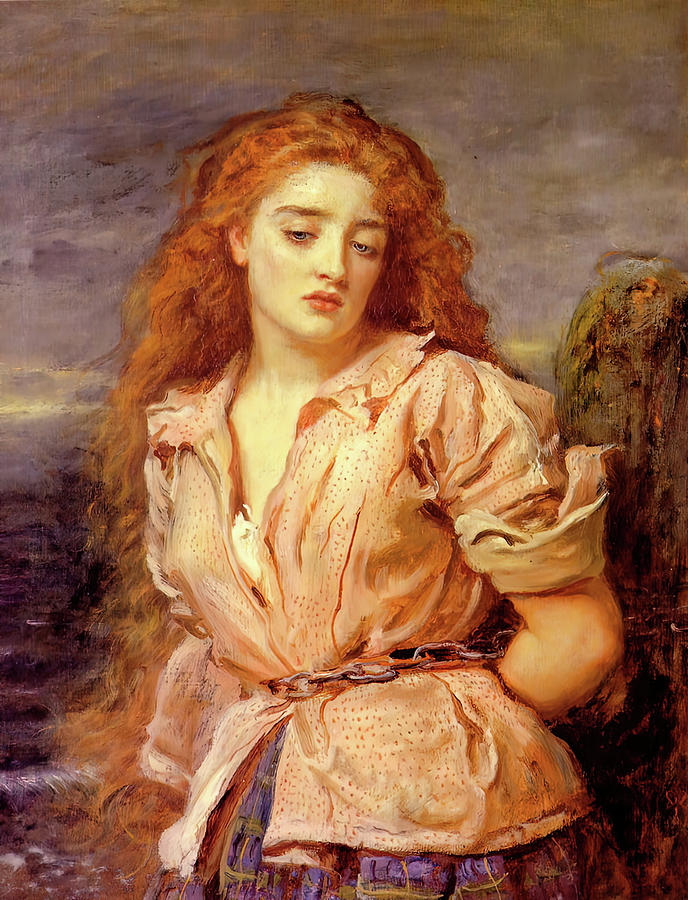 The Martyr of the Solway Painting by John Everett Millais